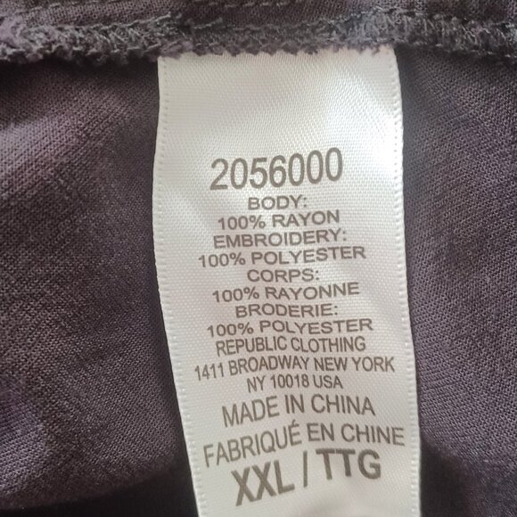 Chelsea & Theodore Tunic Top Women Size 2XL Black Bell Sleeve Peasant Festival - Picture 8 of 8